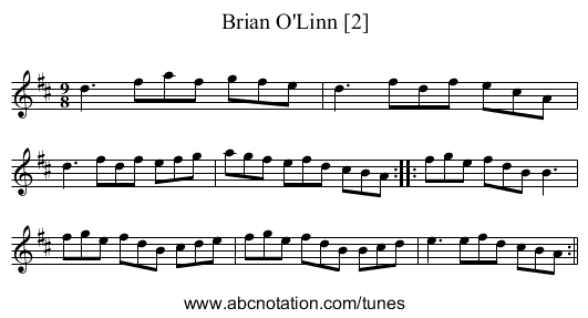 Brian O'Linn [2] - staff notation