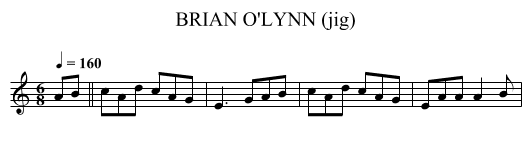 BRIAN O'LYNN (jig) - staff notation