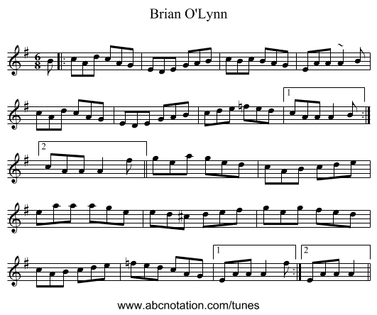 Brian O'Lynn - staff notation