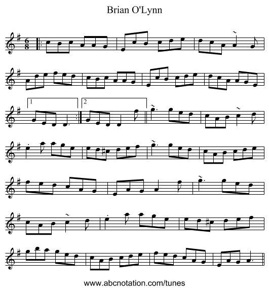 Brian O'Lynn - staff notation