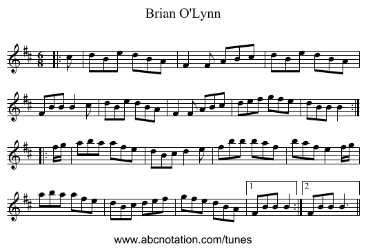 Brian O'Lynn - staff notation