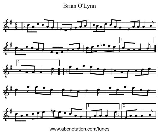 Brian O'Lynn - staff notation