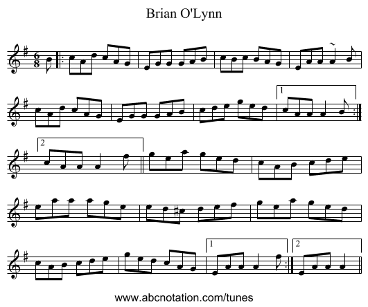 Brian O'Lynn - staff notation