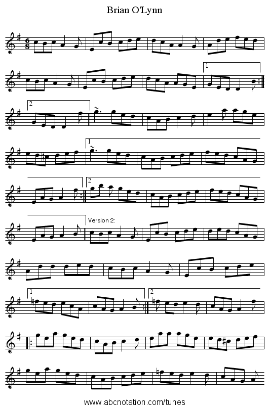 Brian O'Lynn - staff notation