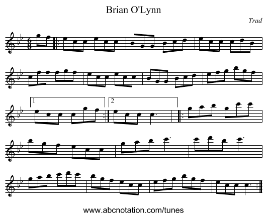 Brian O'Lynn - staff notation