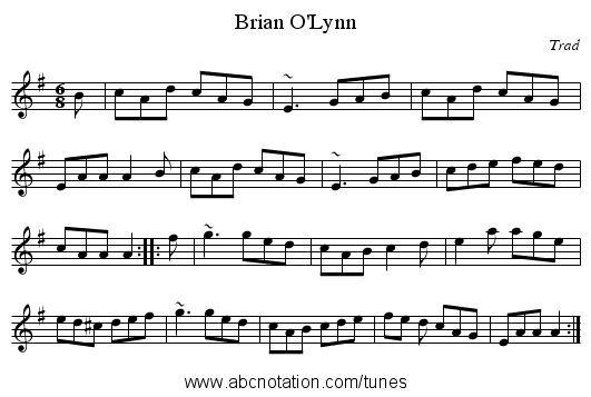 Brian O'Lynn - staff notation