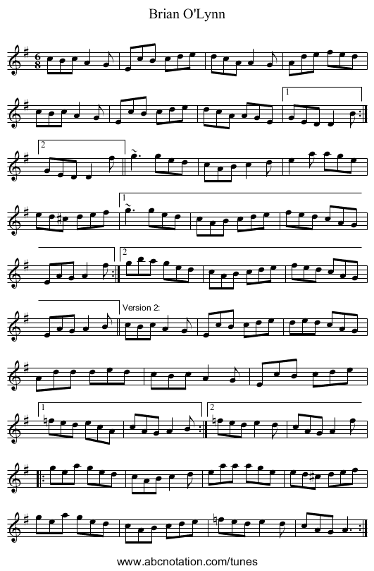 Brian O'Lynn - staff notation