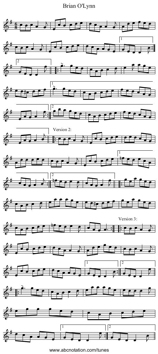 Brian O'Lynn - staff notation