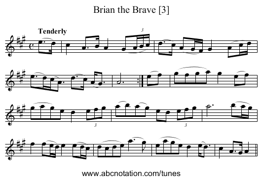 Brian the Brave [3] - staff notation