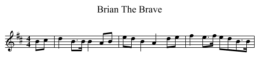 Brian The Brave - staff notation