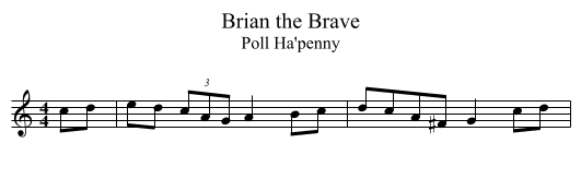 Brian the Brave - staff notation