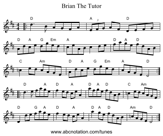 Brian The Tutor - staff notation