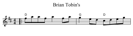 Brian Tobin's - staff notation
