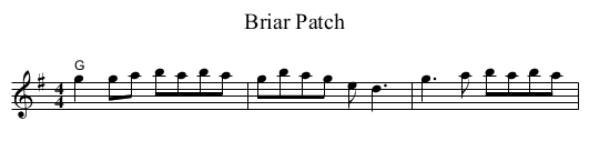 Briar Patch - staff notation