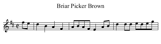 Briar Picker Brown - staff notation