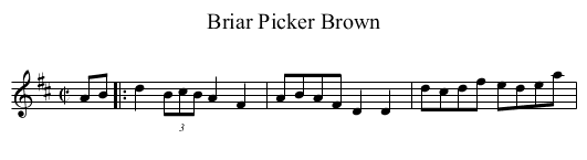 Briar Picker Brown - staff notation