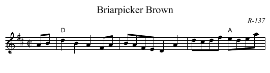 Briarpicker Brown - staff notation