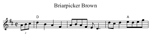 Briarpicker Brown - staff notation