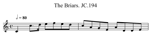 Briars. JC.194, The - staff notation