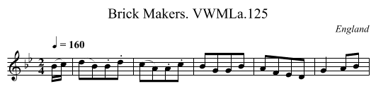 Brick Makers. VWMLa.125 - staff notation