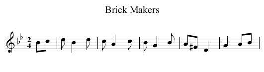 Brick Makers - staff notation