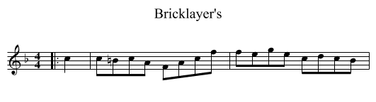 Bricklayer's - staff notation