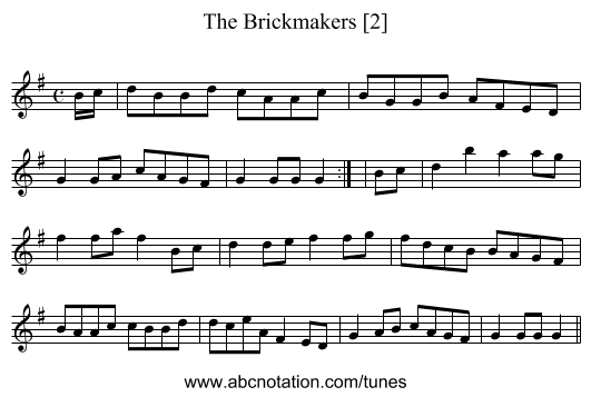 Brickmakers [2], The - staff notation