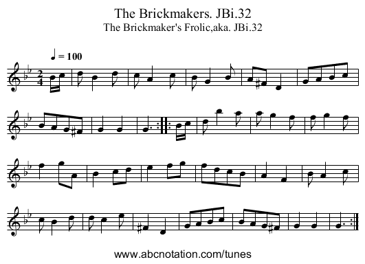 Brickmakers. JBi.32, The - staff notation