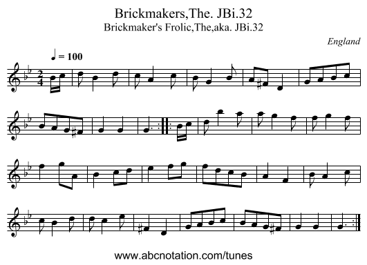 Brickmakers,The. JBi.32 - staff notation