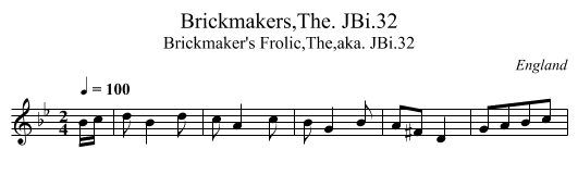 Brickmakers,The. JBi.32 - staff notation
