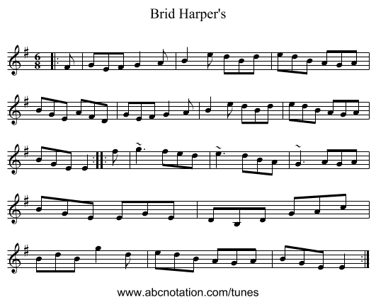 Brid Harper's - staff notation