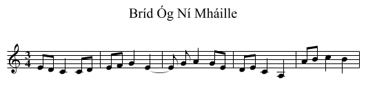 Bríd Óg Ní Mháille - staff notation