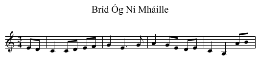 Bríd Óg Ní Mháille - staff notation
