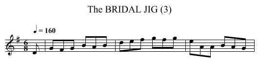 BRIDAL JIG (3), The - staff notation