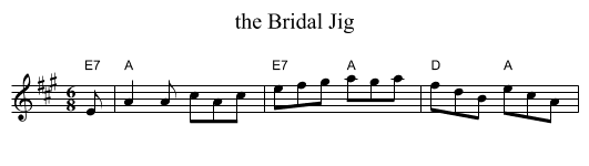 Bridal Jig, the  - staff notation
