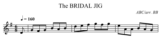 BRIDAL JIG, The - staff notation