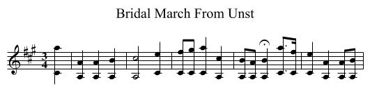 Bridal March From Unst - staff notation