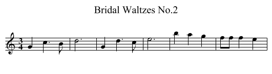 Bridal Waltzes No.2 - staff notation