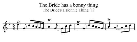 Bride has a bonny thing, The - staff notation