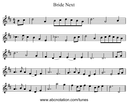 Bride Next - staff notation