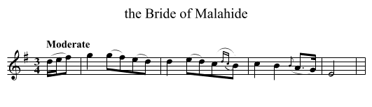 Bride of Malahide, the  - staff notation