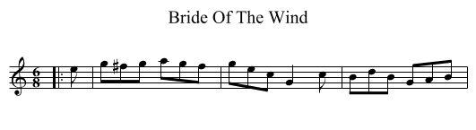 Bride Of The Wind - staff notation