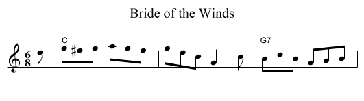 Bride of the Winds - staff notation