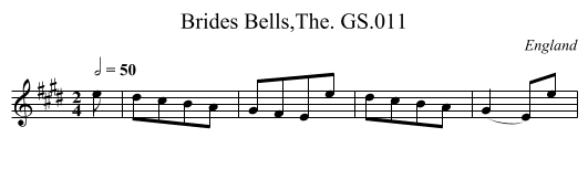 Brides Bells,The. GS.011 - staff notation