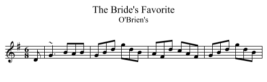 Bride's Favorite, The - staff notation