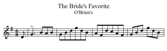 Bride's Favorite, The - staff notation