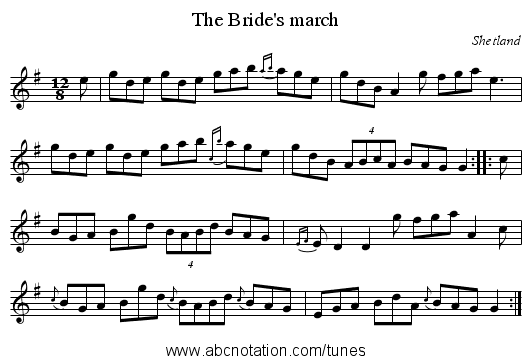 Bride's march, The - staff notation