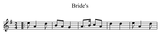 Bride's - staff notation
