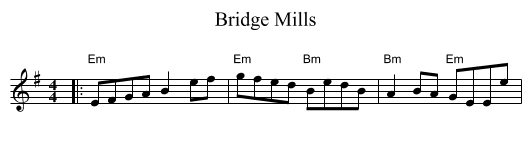 Bridge Mills - staff notation
