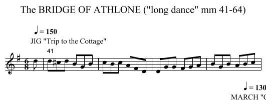 BRIDGE OF ATHLONE (long dance mm 41-64), The - staff notation
